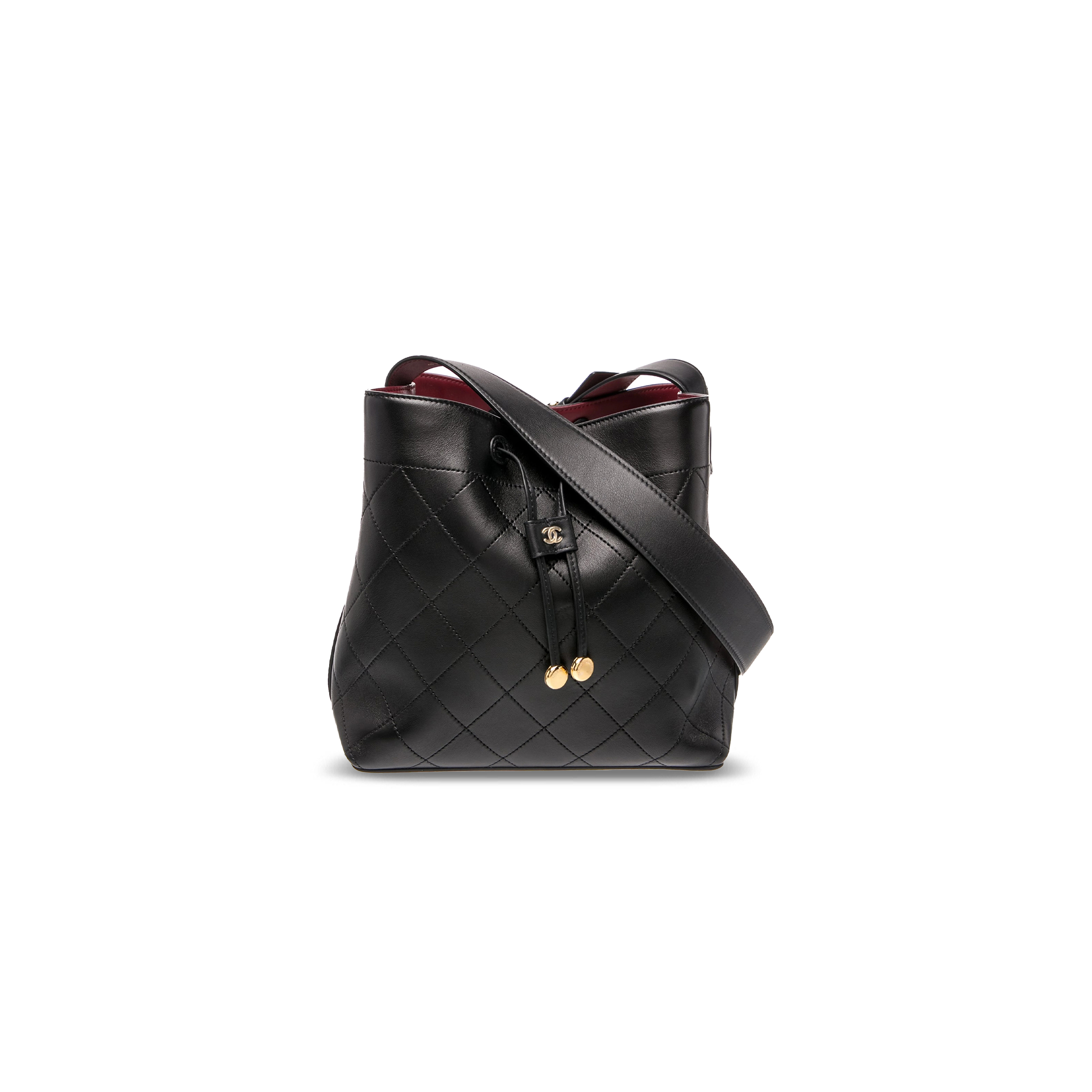 CHANEL MASTER DRAWSTRING BUCKET BAG CALFSKIN GOLD HARDWARE AS6584 (23*22*12.5cm)